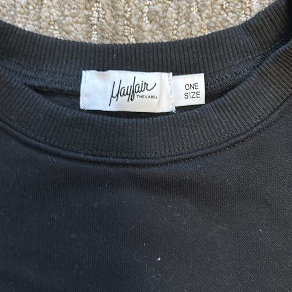 Mayfair The Label Nostalgia Black Crewneck Pullover Sweatshirt One Size Graphic - Picture 3 of 5